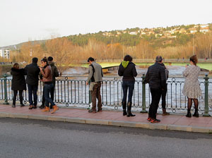 La crescuda del Ter el dijous 23 de gener 2020 a conseqüència del temporal Gloria