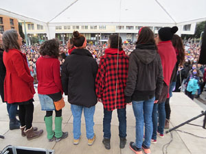 Commemoraci&oacute; del Dia de la Dona 2022 a la pla&ccedil;a de l'U d'octubre de 2017