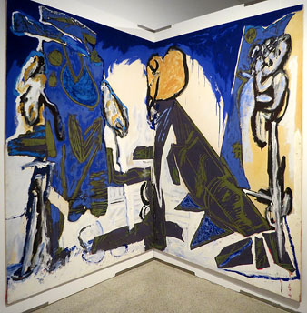 Le sud attaque I. 1987. Acr&iacute;lic i collage sobre tela