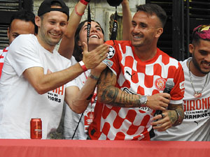 Celebració del Girona FC a la Champions League