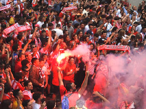 Celebració del Girona FC a la Champions League