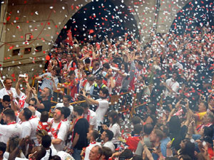 Celebració del Girona FC a la Champions League