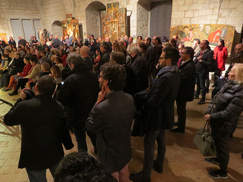 Un moment de la presentació al Museu d'Art de Girona