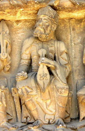 Savi de l'Apocalipsi amb la seva giga. Segle XII. Timp&agrave; a Moissac, Occit&agrave;nia