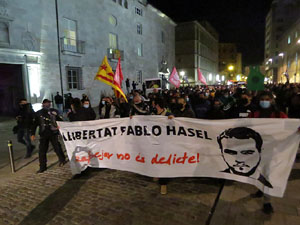 Manifestació per la llibertat de Pablo Hasél