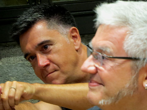 Mart&iacute; Gironell i M&agrave;rius Serra durant l'acte