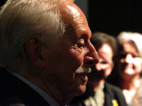 Josep Tarrés durant l'homenatge. Sala La Planeta, dissabte 28 de setembre 2019