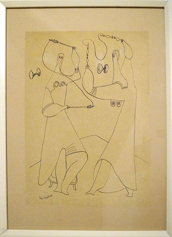 Parella jugant al diàbolo. Eugenio Granell. 1944. Tinta sobre paper