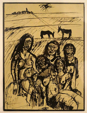 Dones al camp. Manel Molí. S/data. Tinta sobre paper