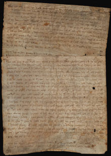 1271, juny 6. Llu&iuml;ci&oacute;; 1271, juny 6. Afranquiment. Dos pergamins relacionats i cosits junts. El comte Hug V d'Emp&uacute;ries (+ 1277) sanciona la llu&iuml;ci&oacute; dels censos i altres drets que gravaven el mas de Barcelona, v&iacute;dua de Berenguer de Pla, d'Ullastret, feta per 1.300 sous melgoresos, pagats als marmessors de Guillem d'Ullastret; El comte Hug V d'Emp&uacute;ries (+1277) declara afranquit el mas de Barcelona, v&iacute;dua de Berenguer de Pla d'Ullastret, a conseq&uuml;&egrave;ncia de la llu&iuml;ci&oacute; de censos i drets feta als marmessors del difunt Guillem d'Ullastret