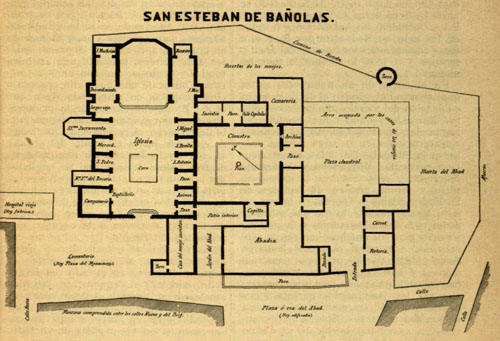 Plànol del monestir de Sant Esteve