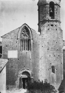 Façana de l'església de Sant Vicenç de Besalú. 1888-1914