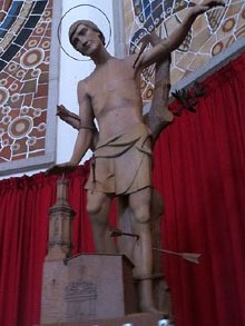 Imatge de Sant Sebastià a  l'església de Sant Andreu