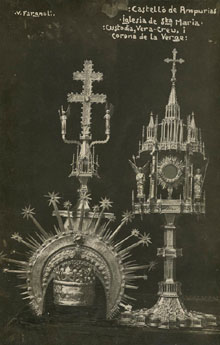 Custòdia i Vera Creu conservades a la Catedral de Santa Maria. 1911-1940