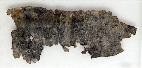 Plom amb inscripció ibèrica. Castell de la Fosca. Segle III aC