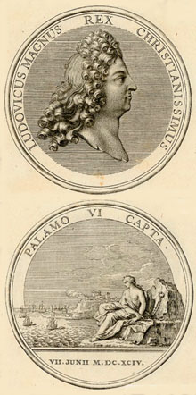 Medalla commemorativa de la presa de Palamós el 1694 per les tropes del Mariscal de Noailles