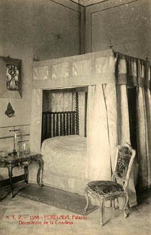 Castell de Peralada. Dormitori de la comtessa. 1900-1925