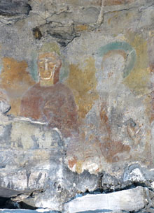 Pintures romàniques a l'absidiola del monestir de Sant Quirze de Colera