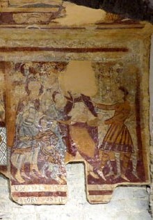 El Prendiment. Nau-Evangeli. Pintures murals de Sant Tomàs de Fluvià