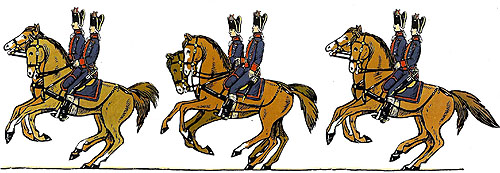 Artilleria Volant Espanyola, organitzada a Sarri&agrave; de Ter durant la Guerra Gran. Uniforme de 1794