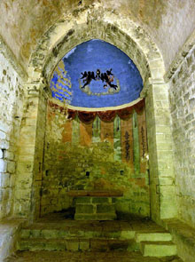 Interior de l'absis, presbiteri i altar de Sant Martí de Corsavell