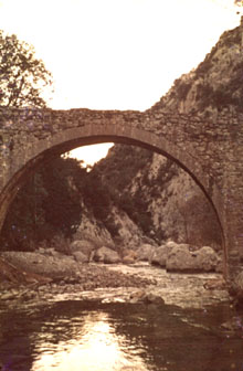 Pont i gorga d'en Beltran a les muntanyes del Bassegoda. 1962