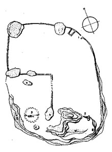 Croquis del gran recinte fortiticat o castrum del Castellar, Espolla
