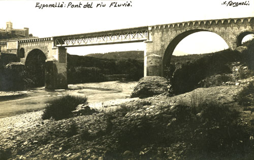 Pont sobre el riu Fluvià, a Esponellà. 1918