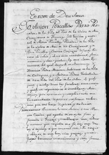 Testament d'Antoni Porcallas, patr&oacute; pescador del Port de la Selva. 1816