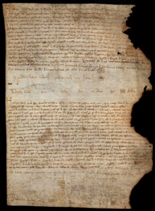 21 de desembre 1228. Guillema de Montsoriu fa heretament [a la seva filla Maria] de totes les possessions que t&eacute; a Montsoriu, S. Hilari i S. Pere d'Ossor