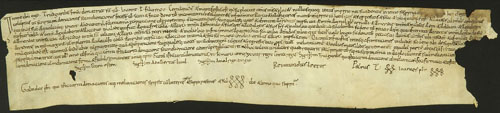 15 de febrer 1059. Donació que fa Trutgardis al seu fill Joan, levita, d'un mas situat al comtat de Besalú, als termes de Llers i Figueres; d'una peça de terra situada al lloc de Santa Coloma [de Siurana]