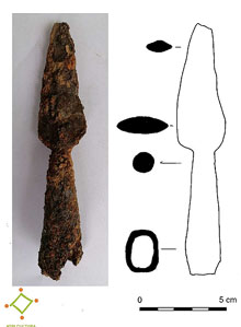 Punta de llança de ferro. Excavació de 2019